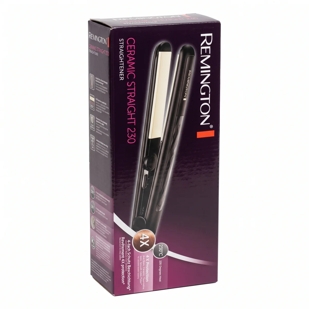 مملس ريمنغتون Ceramic Straight 230 بألواح سيراميك - العلبة