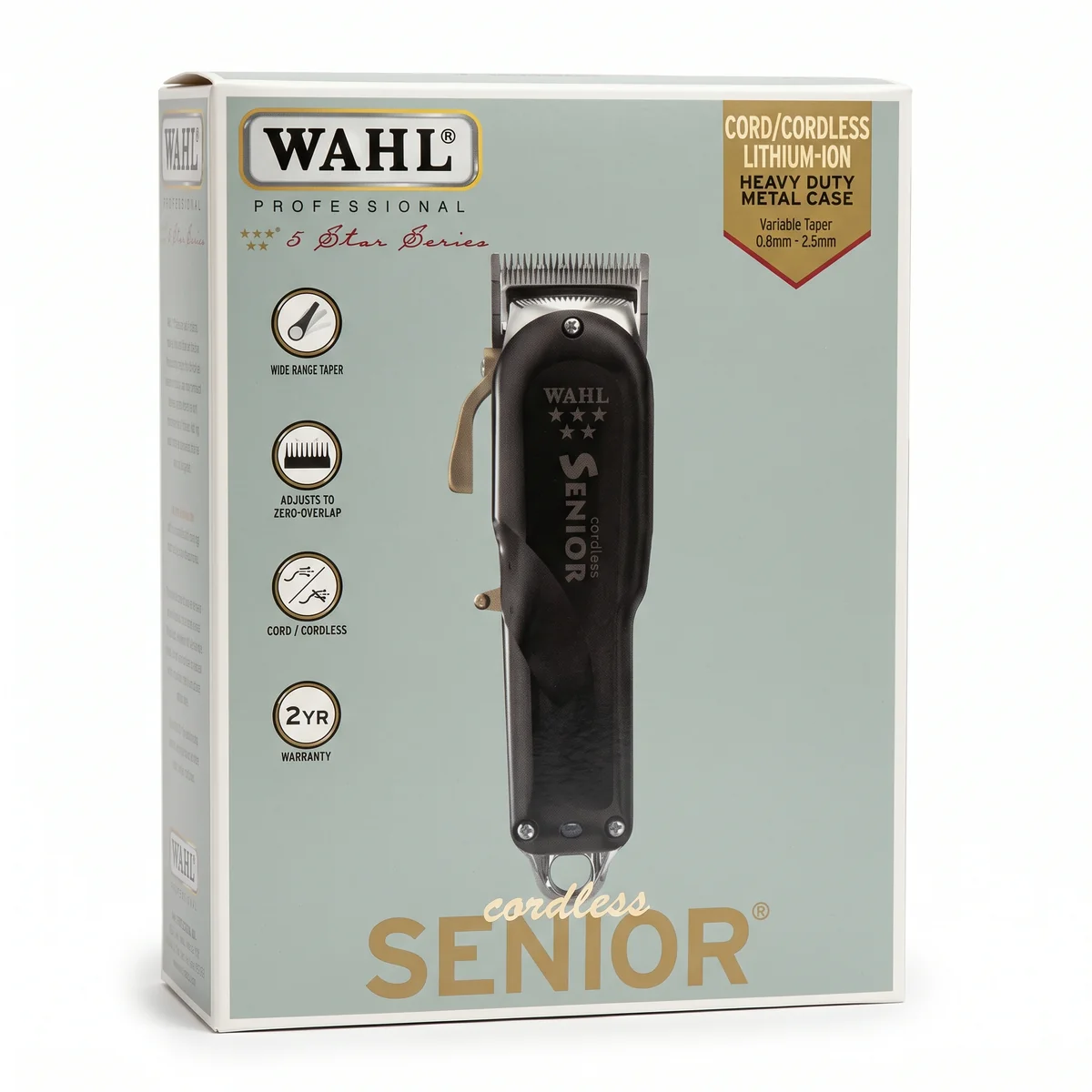 ماكينة Wahl Senior اللاسلكية بهيكل معدني - العلبة ماكينة Wahl Senior اللاسلكية بهيكل معدني - العلبة